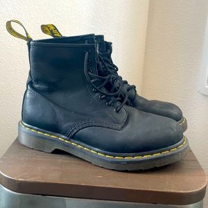 DR. MARTENS 1460 GREASY LEATHER LACE UP BOOTS